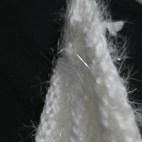 White knit scarf with shiny eyelash knit fibers, GUC - Picture 10 of 10